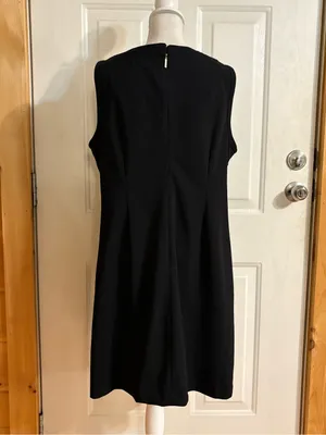 Karl Lagerfeld Black Sleeveless Shift Dress with Gold Floral Buttons thumbnail 5