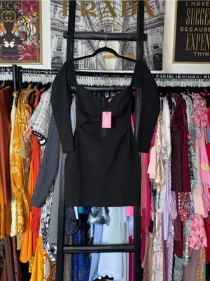 Edikted Black Cut Out Long Sleeve Mini Dress Womens Small NWT thumbnail 2
