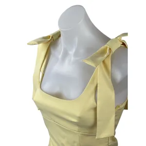 Zara Women's Yellow Knot Bot Strap Sleeveless Cami Camisole Tank Top Size XS thumbnail 3