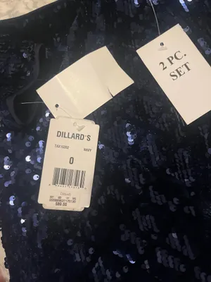 Dress Dillard's Homecoming Navy Blue Glitter thumbnail 3