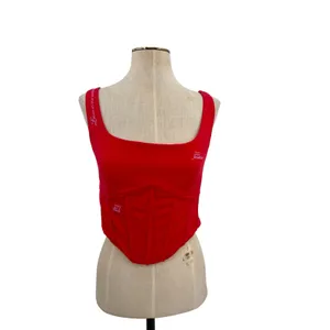 The Mayfair Group‎ Language of the Universe Corset Ember Red Graphic Top S/M thumbnail 3