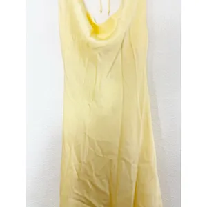 Zara Butter Yellow Satin Cowl Neck Midi Slip Dress Size Large Cocktail Wedding thumbnail 8