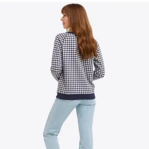 Draper James Natalie Gingham Check Long Sleeve Round Neck Top Sweatshirt 1x thumbnail 2