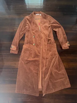 Long Corduroy Laurie felt trench coat thumbnail 2