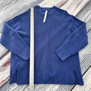 Lululemon Merino Wool-Blend Ribbed Crewneck Sweater Heathered Psychic Blue thumbnail 10