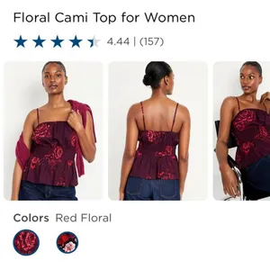 Old Navy Floral Cami Top Size L NWT (4-2) thumbnail 4