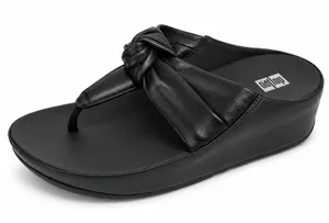 FitFlop 7.5 Twiss II Knotstrap All Black Wedge Platform Microwobbleboard FJ2-090 thumbnail 1