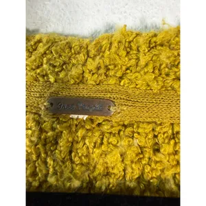 Free People Finders Keepers V Neck Moss Yellow Green Textured Crop Sweater Small thumbnail 8