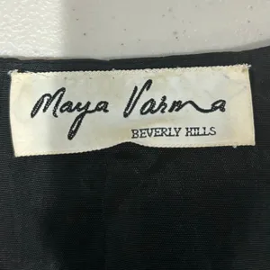 Vintage Maya Varma Silk Beaded‎ Black Vest Women's Large Impeccable Condition thumbnail 5