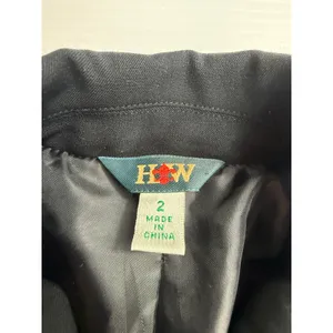 Black HW Blazer Jacket Womens Size 2 Fitted Career Business Office Interview‎ thumbnail 2