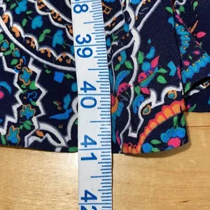 Anthropologie Maeve Women’s Paisley Long Sleeve V-Neck Dress Maplewood Blue Smal thumbnail 15