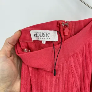 House of CB Rowena Ribbed Bandage Trouser Pants High Rise Pink Red S thumbnail 7