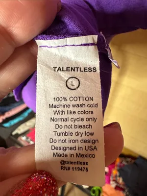 TALENTLESS Purple Cropped Baby Tee Logo T-Shirt Size Large Like New thumbnail 5