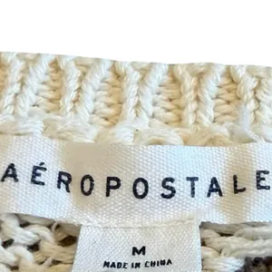 Aeropostale Aero Pullover Loose-Weave Sweater Cream Stretch Size Medium Women's thumbnail 3