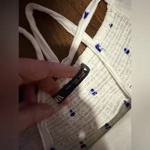 ZARA WOMAN WHITE NAVY EMBROIDERED maxi dress blog fav spring M boho cottage $98 thumbnail 10