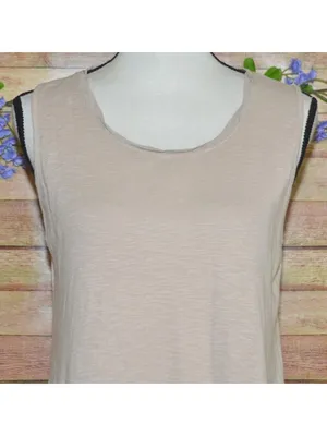 LOGO By Lori Goldstein Ladies Brown Tank Top Size M Casual Neutral Closet Staple thumbnail 2
