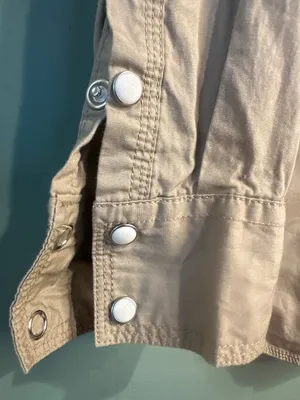 Tin Haul Small Western Shirt Tan Pearl Snap Cotton Ranchwear Cowgirl Embroidered thumbnail 2