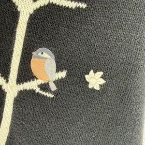 Southern Lady Vintage Black Bird Embroidered Knit Sweater Vest Size M Cardinal‎ thumbnail 3
