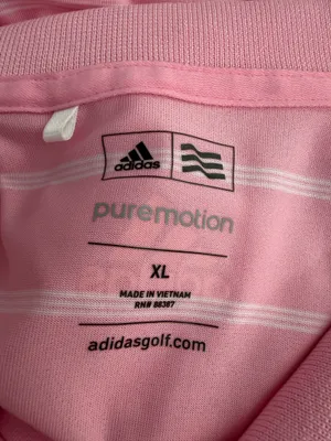 Adidas Pure Motion Pink & White Mens Golf Polo Shirt thumbnail 6