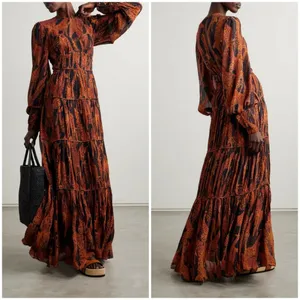 💕FARM RIO💕 Giraffes Black Puff Sleeve Maxi Dress ~ Giraffe Print Small S NWOT thumbnail 13