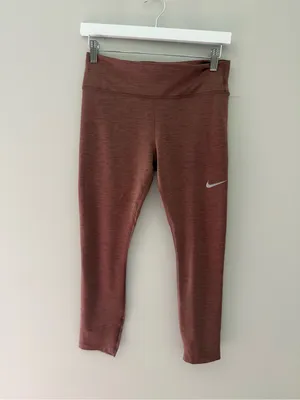 Nike Brown Heathered High Rise Performance Leggings Size M thumbnail 3