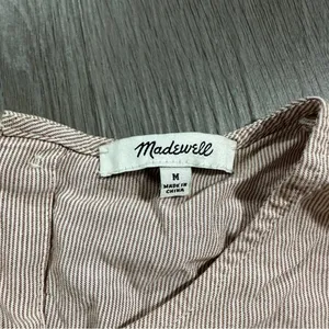 Madewell Button-Back Tie Short Sleeve Tee in Stripe‎ Size M thumbnail 7