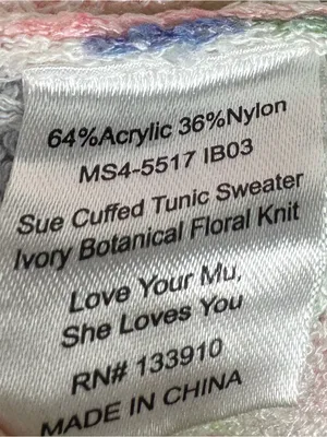 Show Me Your Mumu Sue Cuffed Tunic Sweater M Ivory‎ Botanical Floral Knit thumbnail 8