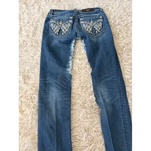 Miss Me‎ Mid Rise Skinny Jeans Embellished Pockets Rhinestones Sequins Size 26 thumbnail 7