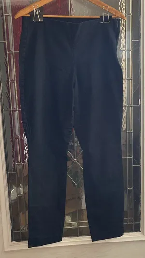 Old Navy Crop Ankle Pants Black Sid Zip Split Hem Sz 12 Tall thumbnail 1