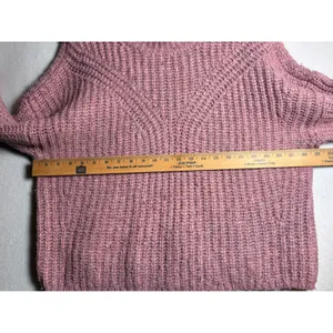 Abercrombie & Fitch Pink Chunky Knit Balloon Sleeve Sweater Medium Quiet Luxury thumbnail 6