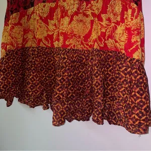 Free People Size S Boho Blouse Red Tiered Sleeveless Dark Cottage Beach Fairy thumbnail 4