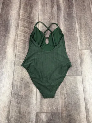 Aerie Olive Ribbed One Piece Swimsuit thumbnail 6