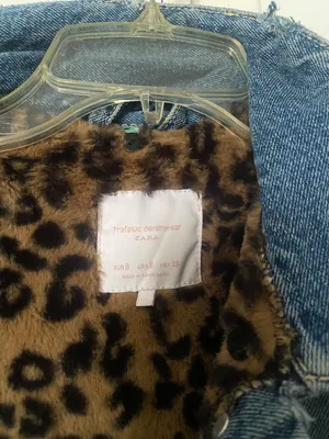 ZARA Cheetah Denim Jacket thumbnail 3