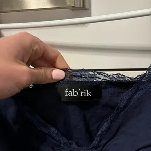 Fab Rik Navy Blue Lace Button Front Blouse thumbnail 6