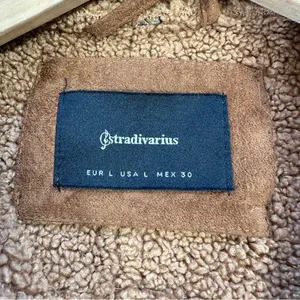 Stradivarius Women’s Faux Suede Teddy Shearling Long Coat Jacket in Brown L thumbnail 9