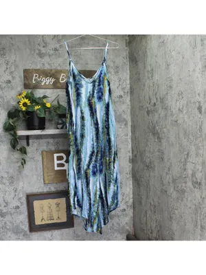 NWT J. Valdi Womens Striped Jumpsuit Swim Cover Up J15175 Blue Multi L thumbnail 3