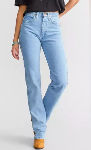 Wrangler Light Blue Straight Leg High-Rise Jeans thumbnail 1