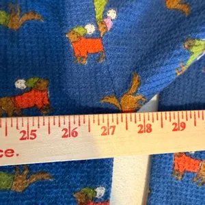Aerie Womens Cotton Blend Waffle Knit Henley XL Blue Dachshund Dog Print Top thumbnail 4