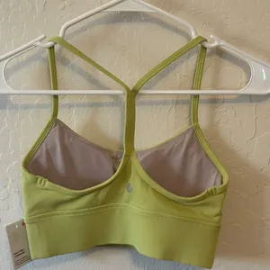 Lululemon Flow Y Nulu Longline Bra, B/C Cup. Size 4 NWT WSBI (Wasabi) thumbnail 2