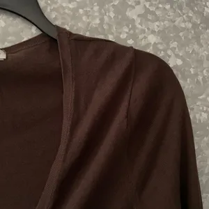 Coldwater Creek Brown Silk Blend Gathered Cardigan Sweater - Size Large (14-16) thumbnail 2