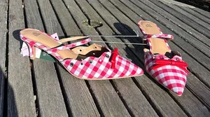 Nwt Wild Fable - Women's Lysandra Gingham Eyelet Kitten Heels - size‎ 8.5 plaid thumbnail 1