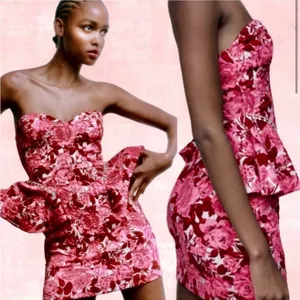 Zara Floral Jacquard Dress thumbnail 4