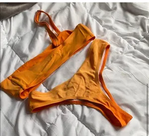 High Waisted Orange Ombré Bikini Set thumbnail 4