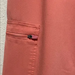 Figs Women's Coral Scrub Pants with Yellow Drawstring thumbnail 5