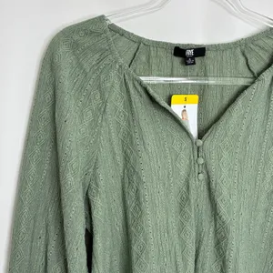 Frye Sage Green Long Sleeve Henley Blouse NWT Womens Small thumbnail 2