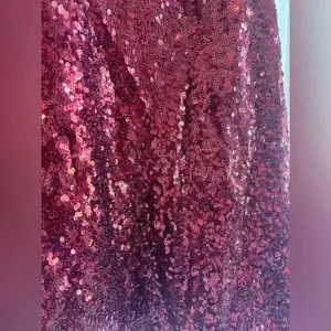 Lulus Dance in the Spotlight Burgundy Satin Sequin Bustier‎ Mini Dress Size M B25 thumbnail 3