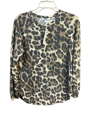 Gaze Animal print Knit top Sz S NWT thumbnail 1