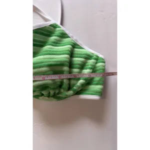 No Boundaries Women Bikini Set Green White Wavy Stripe S 4-6 Ruched Y2K Swimwear thumbnail 11