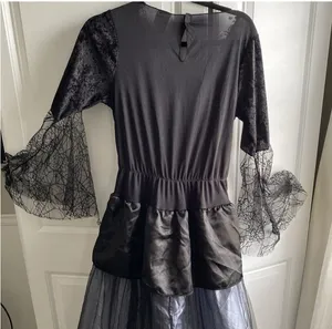 Gothic Whimsigoth Vampire Bride Witch Hooped Gown Dress Jrs. Large 12-14 thumbnail 1