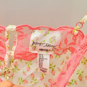 Betsey Johnson x Forever 21 Floral Lingerie‎ Slip Dress XL Whimsical Bridgerton thumbnail 7